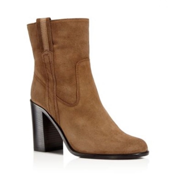 Kate Spade Baise Tobacco Suede Block Heel Booties 9